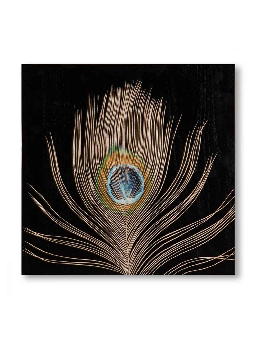 Royal Peacock Hand Painted Wall Panel II